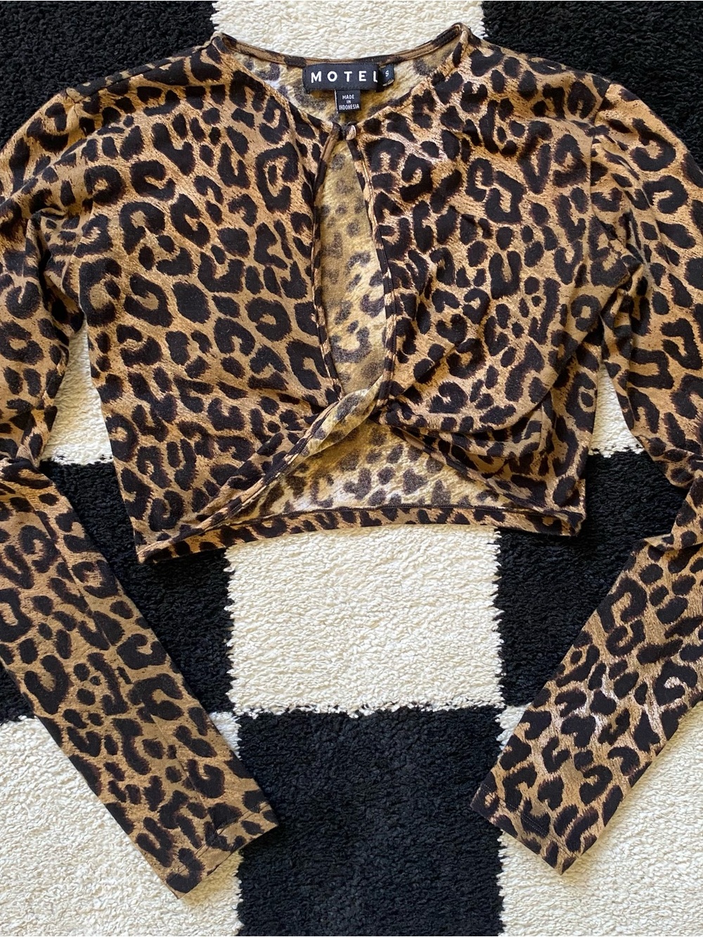 Motel Rocks leopard crop top